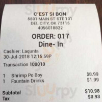 C'est Si Bon Catfish & Po'boys menu