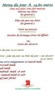 De La Cloche menu