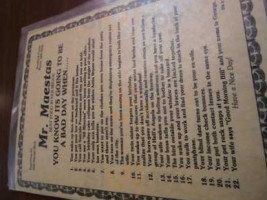 Mr. Maesta's  menu
