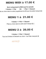 Les 5 Saisons menu