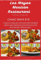 Los Mayas Mexican menu