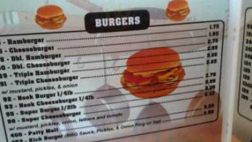 Burger Nook Cafe menu