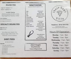 Those Guys Pizza menu