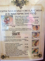 El Rey Del Pollo menu