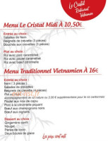 Le Cristal menu