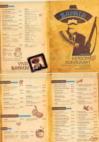 Zapata Mexican Restaraunt menu