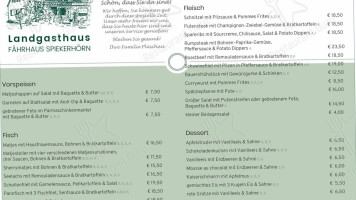 Landgasthaus Fährhaus Inh. Frank Plüschau Spiekerhörn Bei Elmshorn menu