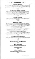 Robideau's Mahogany Ridge menu