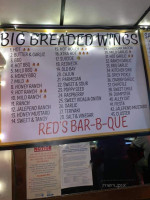 Red's -b-que menu