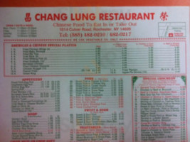 Chang Lung Chinese menu
