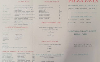 Pizza Zwin menu