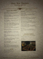 One Ten Tavern menu