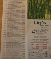 Lin's China Diner menu