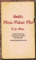 Smith's Pizza Palace Plus menu