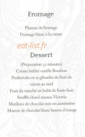 Le Vauxois menu
