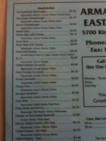 Armando's East Ridge menu