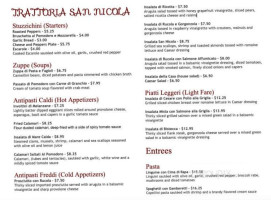 San Nicola menu