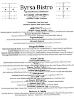 Byrsa Bistro menu