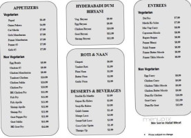Biryani City menu