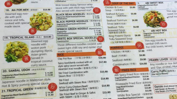 White Box Noodles menu
