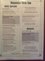 Mountain View Inn menu