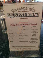 Biancke's Restaurant menu