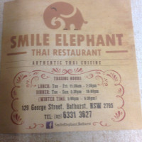 Smile Elephant Thai Restaurant menu