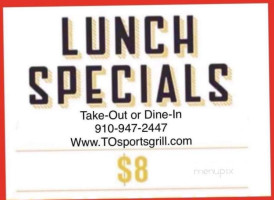 Time Out Sports Grill menu