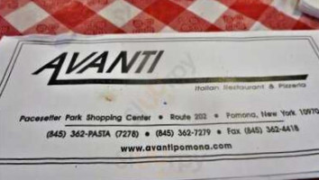 Avanti Italian Pizzeria menu