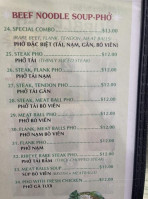 Pho Viet menu