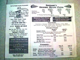 Gargano's Pizzeria Deli menu