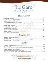 La Gare French menu