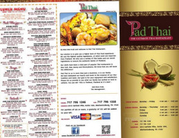 Pad Thai menu