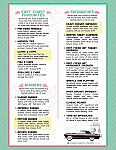 Vernon’s Thunderbird Diner menu