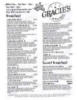 Gracie&#x27;s On West Main Cafe menu