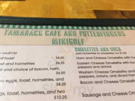 Tamarack Cafe Putterfingers Mini Golf menu