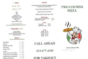 2 Cousins Pizza menu