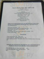 Sara's Rusty Spur And Grill menu