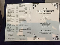 Prince Room Chinese Restaurant menu