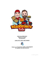 Manbroso's Togo menu