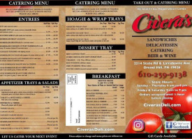 Civera's Deli menu