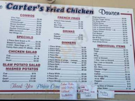 Carters Fried Chicken menu