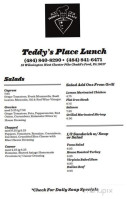 Teddy's Place menu