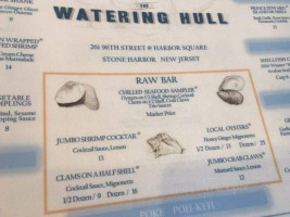 The Watering Hull menu