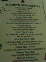 Harry's Oyster Seafood menu