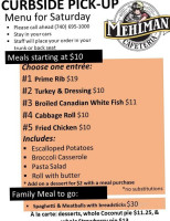 Mehlman's Cafeteria menu