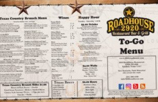 2920 Roadhouse menu
