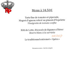 Royal Provence menu