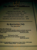 The Bears' Steakhouse menu