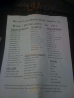 Bernice's Sandwich Shop menu